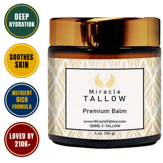Miracle Tallow (4 oz.) Premium - 100% Grass Fed Beef Tallow for skin healing - Miracle Tallow